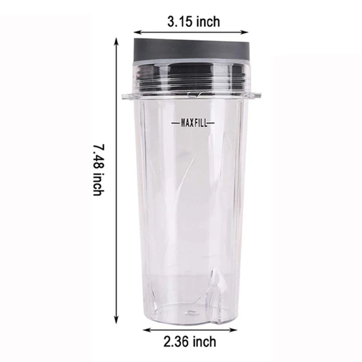 2 Pcs 16 OZ Cup with Four Lids,Blender Replacement Parts Accessories for Ninja BL660 BL770 BL740/QB3000/BL810 Blender