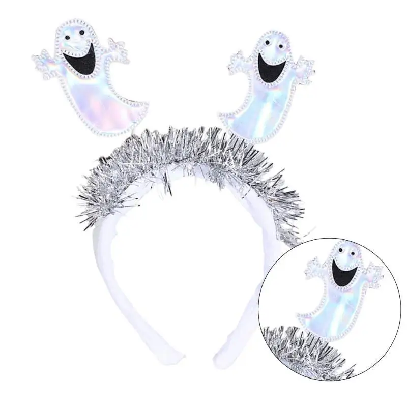 A52E Halloween Costume Headband Glitter Stage Headwear Tinsel Halloween Party Props Tinsel Headband