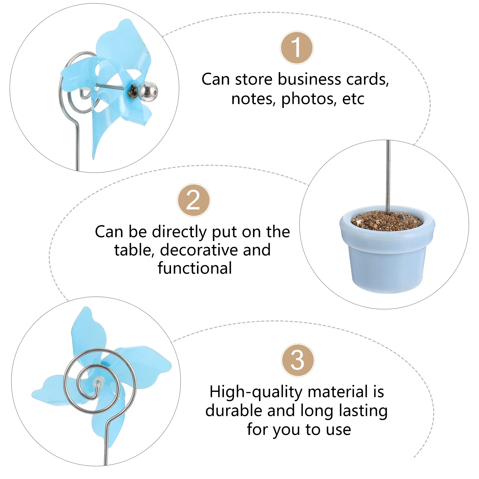 

1Pcs Flowerpot Windmill Photo Clip Plastic Desktop Holder for Memo Card Picture Office Decor Flowerpot Photo Holder