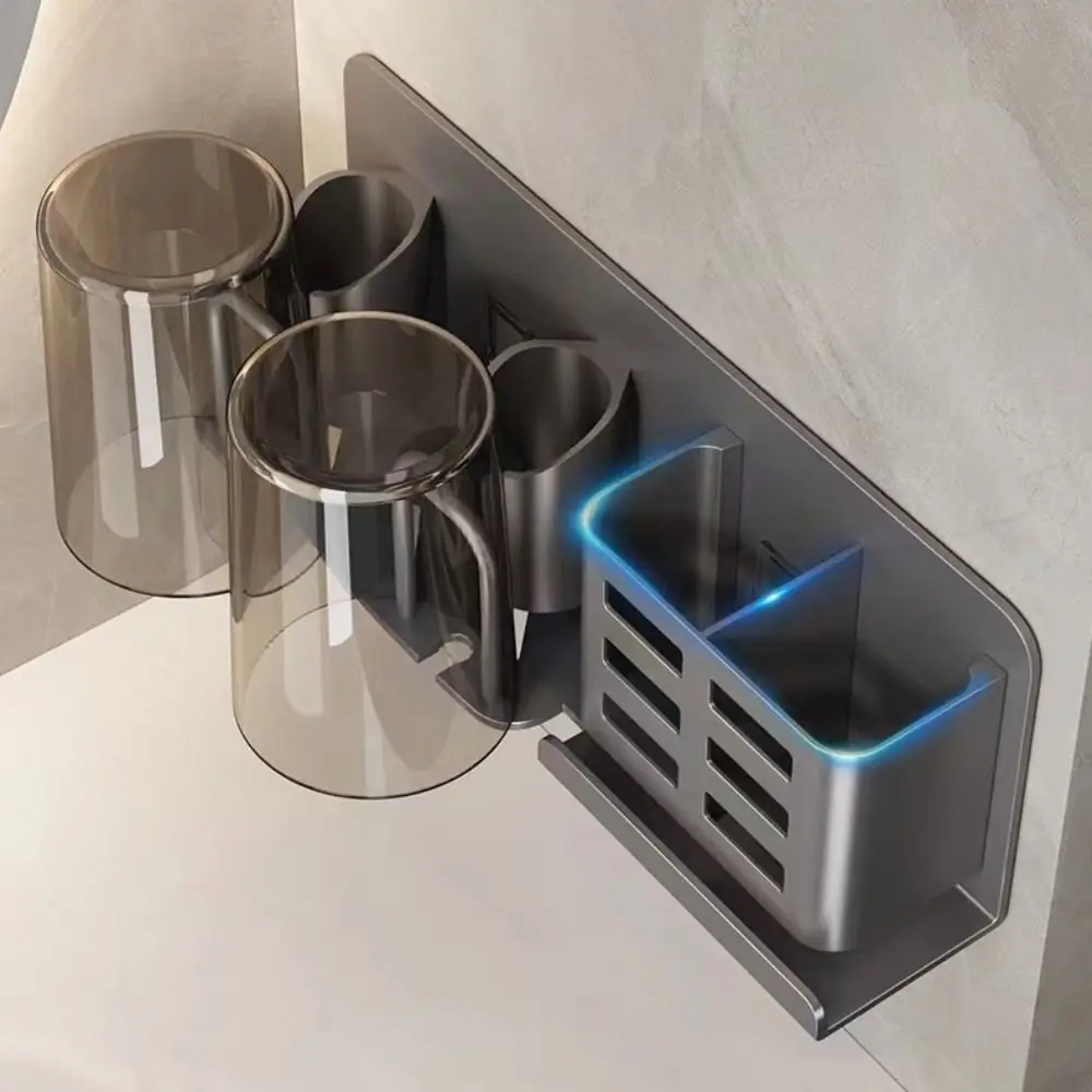 

Waterproof Electric Toothbrush Holder Self Adhesive Multi-Functional Toothpaste Storage Rack Draining Space Saving