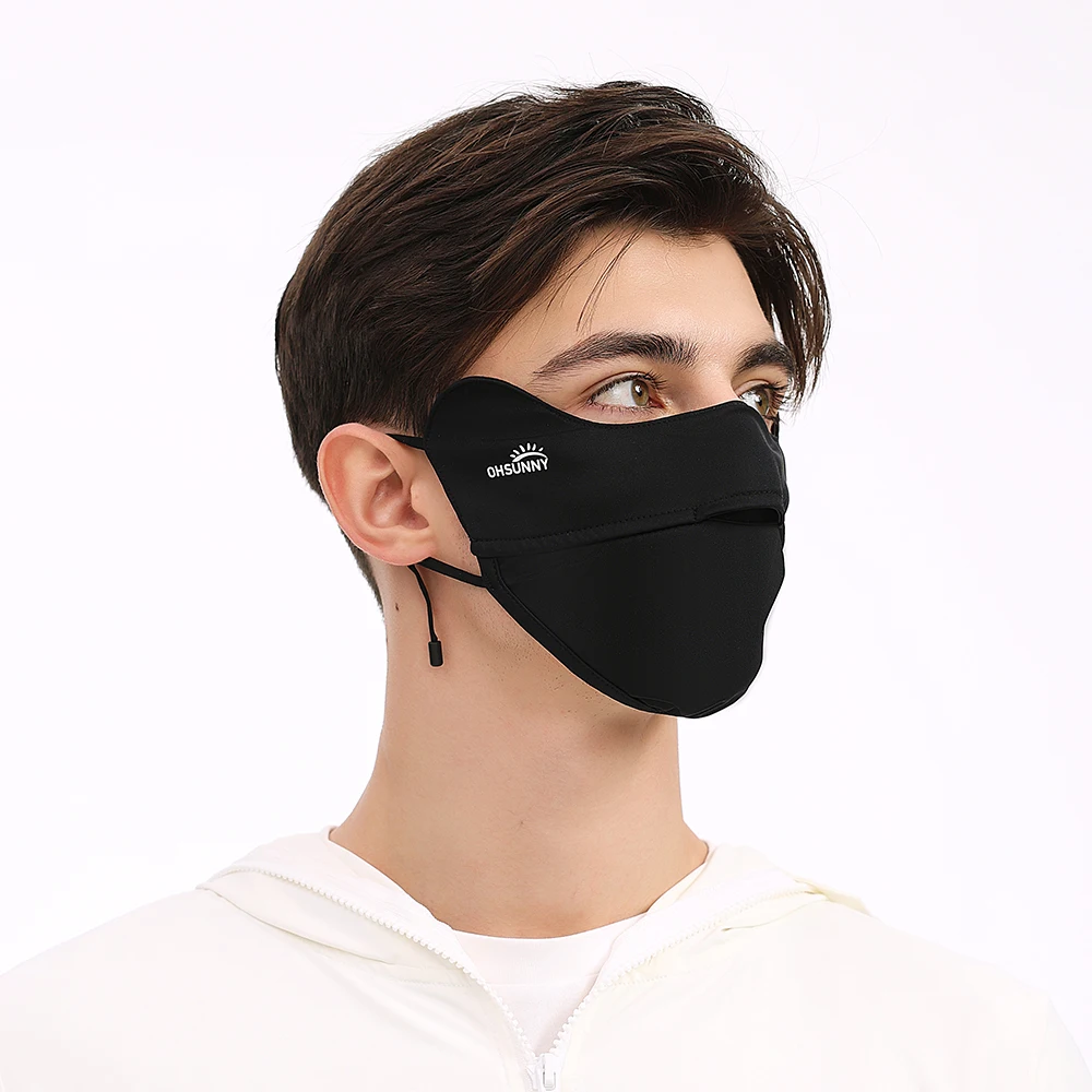 Ohsunny Máscara facial UV UPF 50+ Mulheres Homens Máscaras respiráveis Proteção solar Reutilizável Cobertura facial com presilhas para os ouvidos ao ar livre