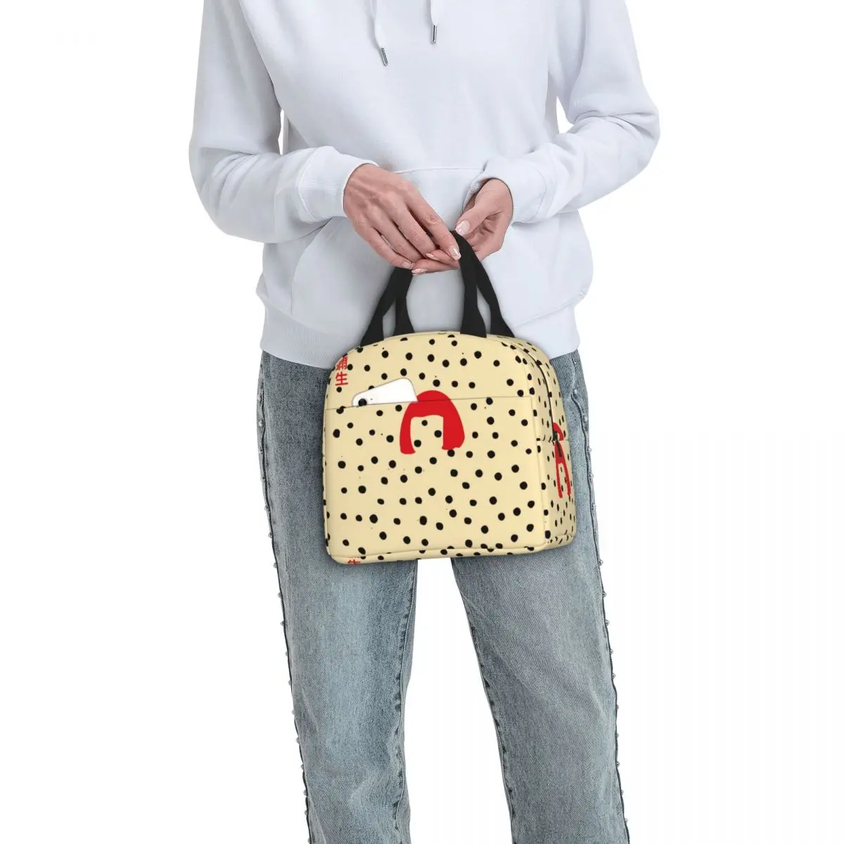 Yayoi Kusama Artista Borse per il pranzo isolate Borsa termica riutilizzabile Arte giapponese Tote portatile Lunch Box Borse per alimenti Ufficio