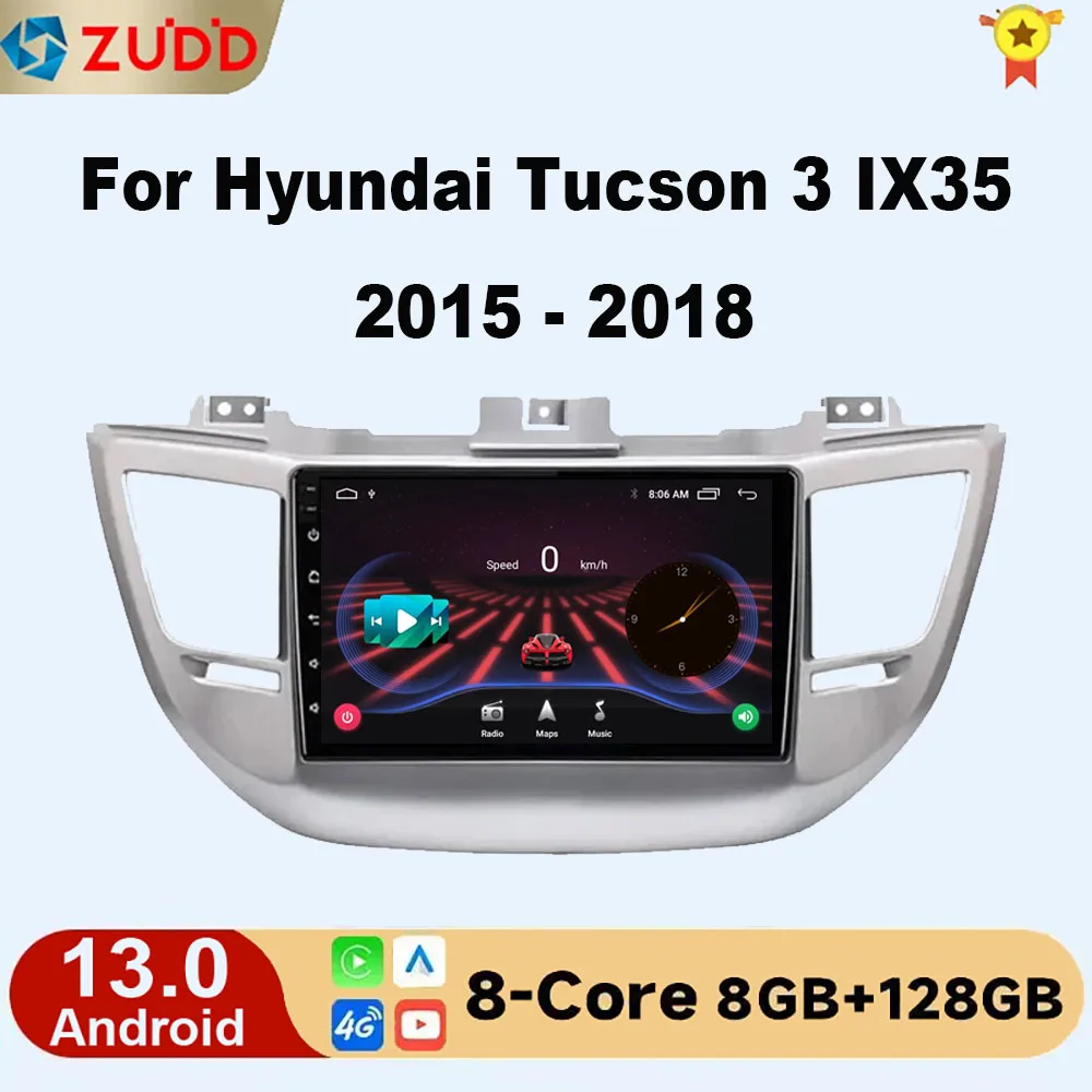 

9" Android 13 DSP 2Din Car Radio Multimedia Video Player Navigation GPS For Hyundai Tucson IX35 3 2015 2016 2017 2018 Head Unit