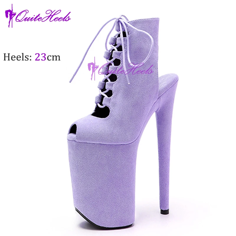 New Luminous 23CM/9Inch Gladiator Women Ankle Boots Sexy Fetish Exotic Stripper Heels Platform  Pole Dance Roman Shoes