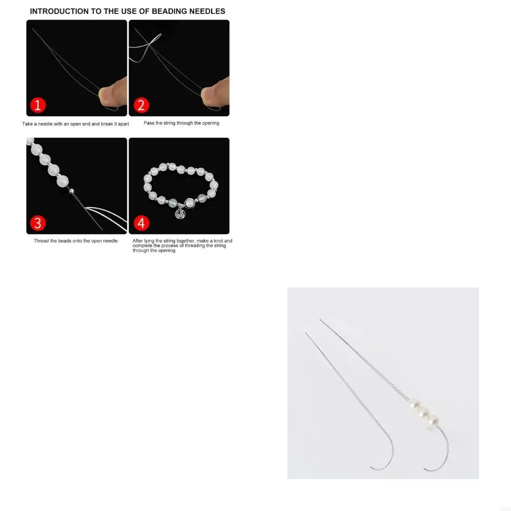 J2HD 5Pieces Curved Beading Needle Kids Craft Project Stainless Steel Stringing Tool