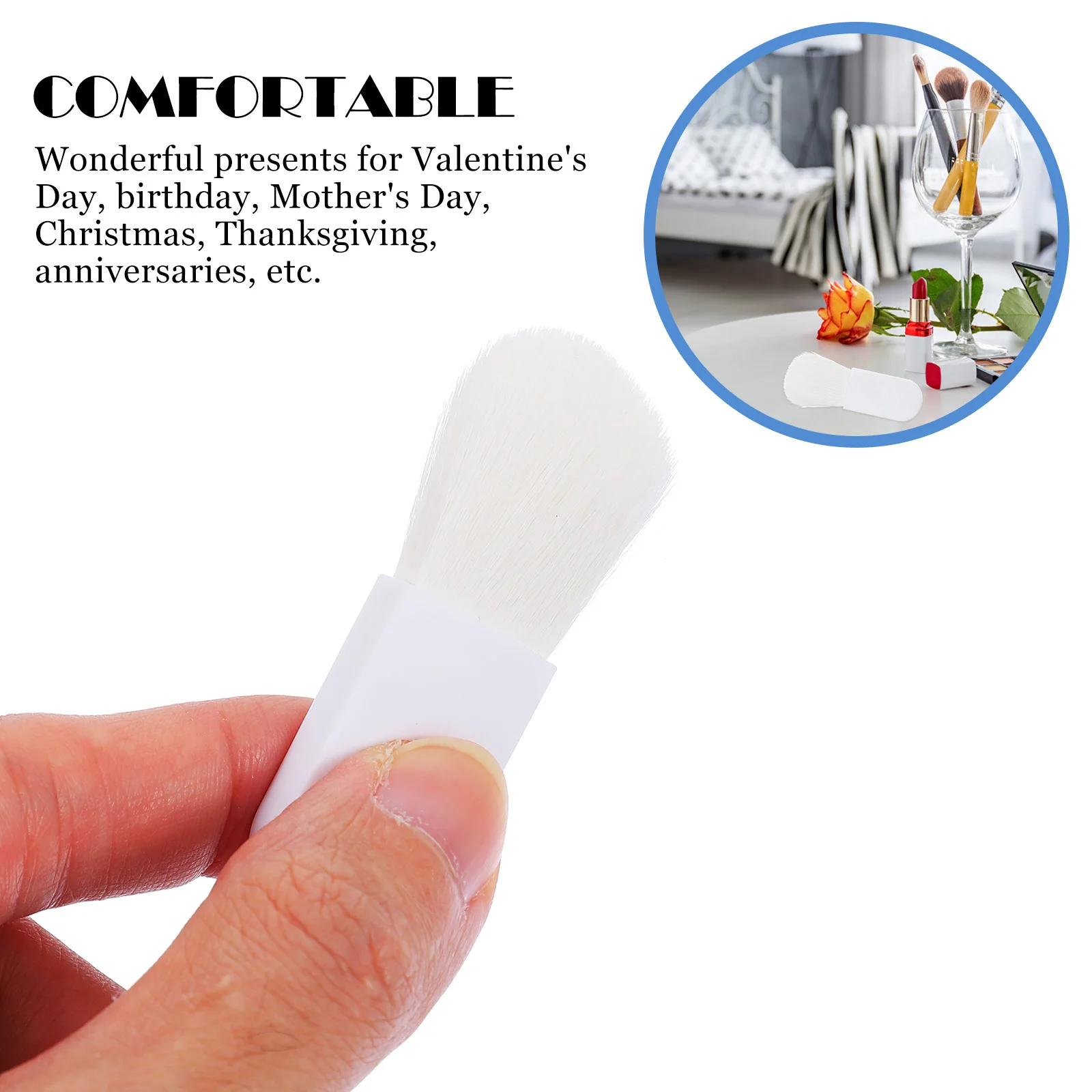 3 stuks mini draagbare make-upborstel blozen poederborstel zachte dichte haren tool voor losse poeder mengen vrouwen