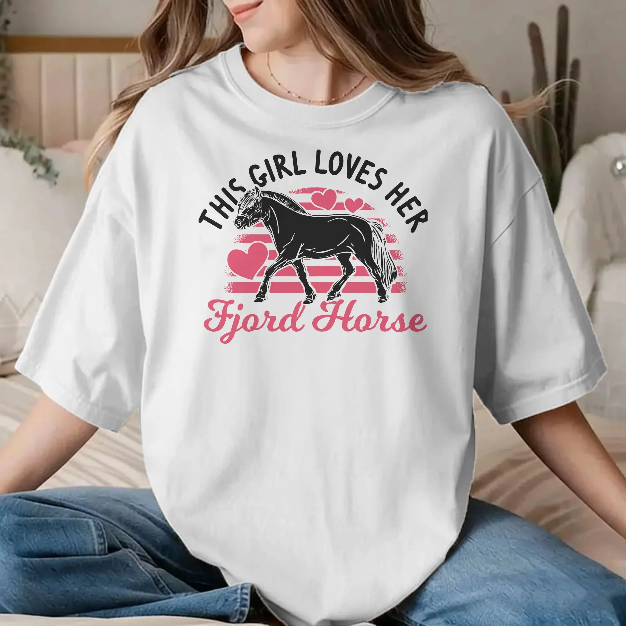 Men Women T-Shirts Fjord Horse Fun 100% Cotton Tee Shirt Equestrian Race Racing T Shirt Crewneck Clothing Birthday Present