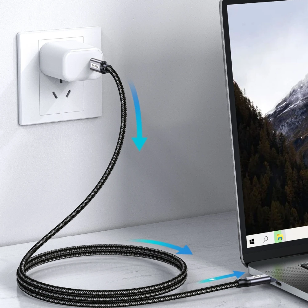 PD 240W C To C Fast Charging Cable - Type-C Dual Head Compatible with Chip - Suitable for Apple, Samsung, Xiaomi Data Cables