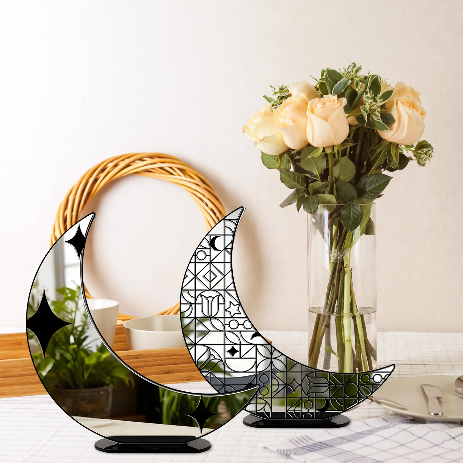 عيد القمر زخرفة حزب الديكور الاكريليك عيد مبارك القمر ستار فانوس رمضان ديكور 2026 عيد حزب زخرفة للمنزل هدية