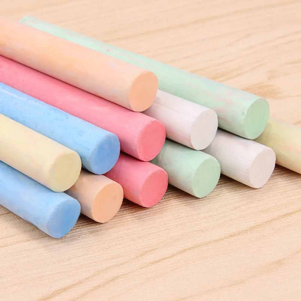 4 Boxes Dust-Free Chalk Set for Teachers Non-Toxic High-Molecular Polymer Chalks White and Colored Chalkboard Writing Painting