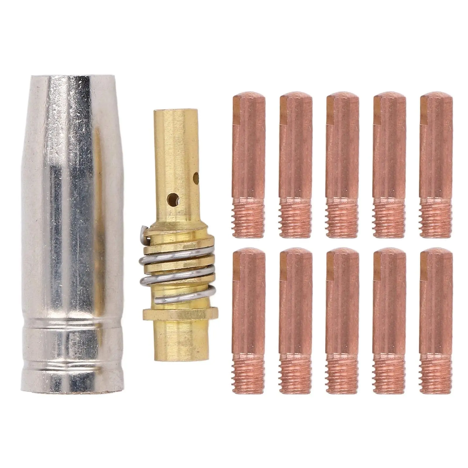 

12Pcs MIG MAG Welding Contact Tips 0.8x25mm M6 Nozzle Replacement Kit for Gas Welding