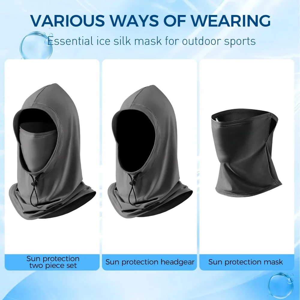 

New Breathable Head Cap Ice Silk with Shawl Sunscreen Hat Mask Cap Outdoor Sports