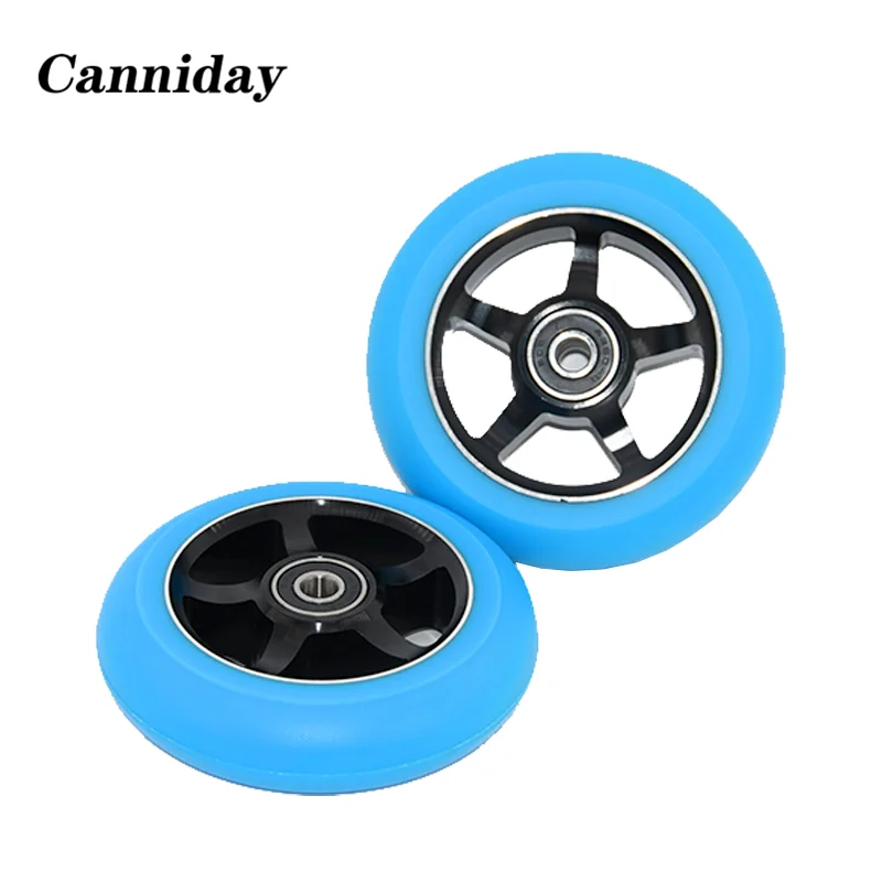 Stunt Scooter Wheels Aluminum Alloy Wheels High Elastic Speed Skating PU 88A Wheels 100mm 2pcs/set