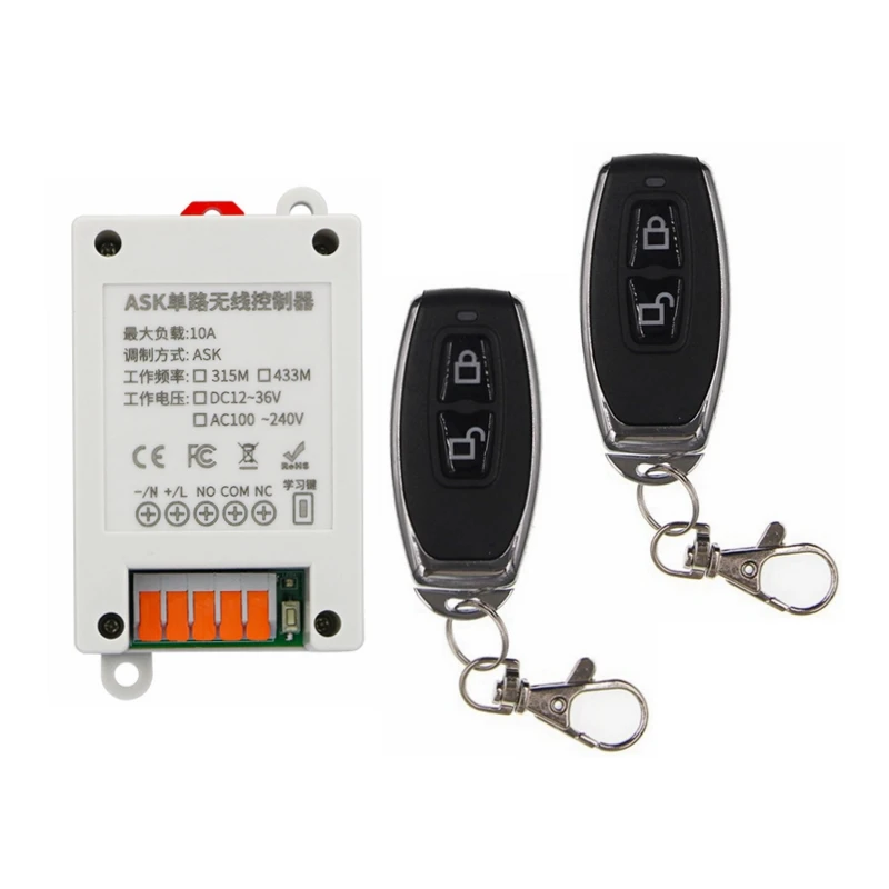 1-Channel 12V-36V RF Wireless Remote Control Switch DC Low-Voltage Equipment On-Off Relay Module