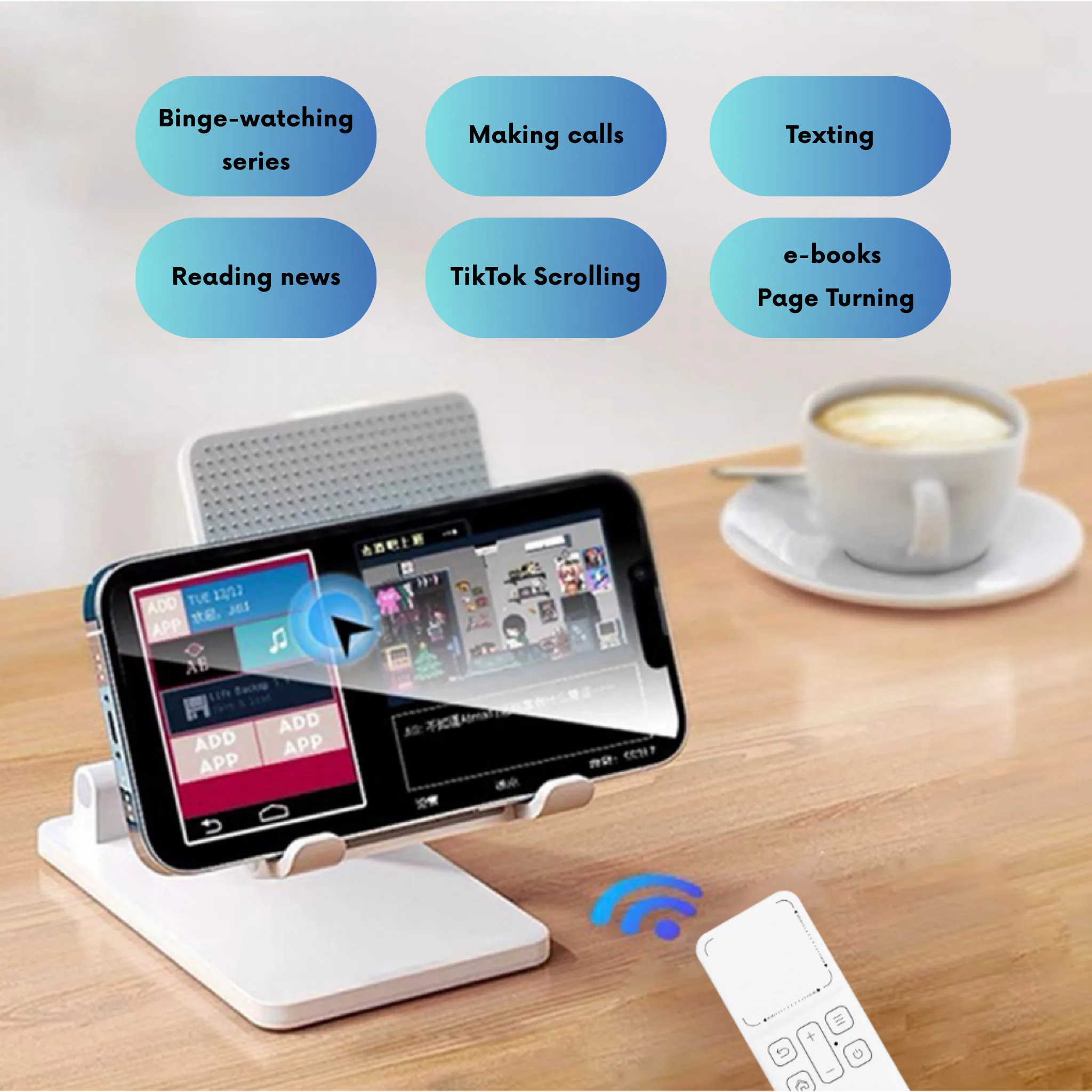 CheerTok Air 2 Phone Remote Control Bluetooth With On-Screen Pointer Touchpad For Smart Phone ipad Computer Smart Device