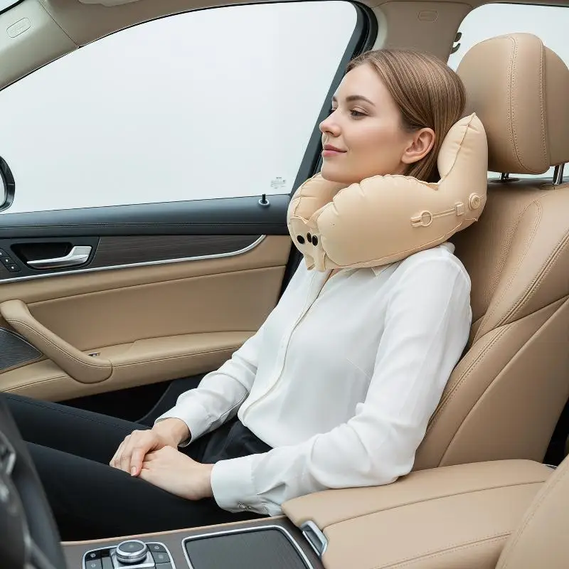 Driving Business Trip Crown Inflatable U-shaped Pillow Travel Portable Neck Pillow Sleeping Artifact Not Crooked Headrest