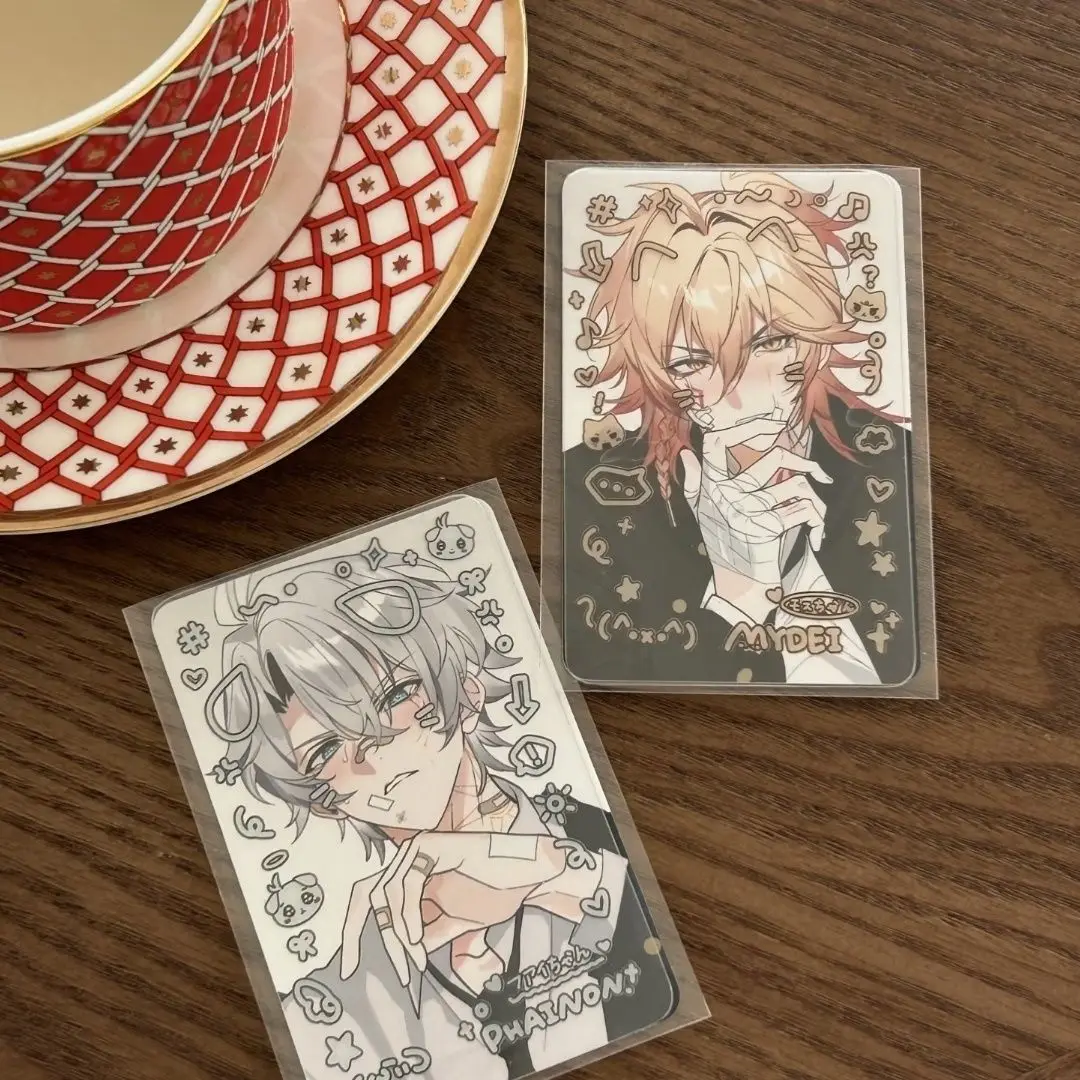 2Pcs/Set Honkai: Star Rail Anime Laser Card Mydei Khaslana Phainon NeiKos496 LOMO Card Postcard Gift