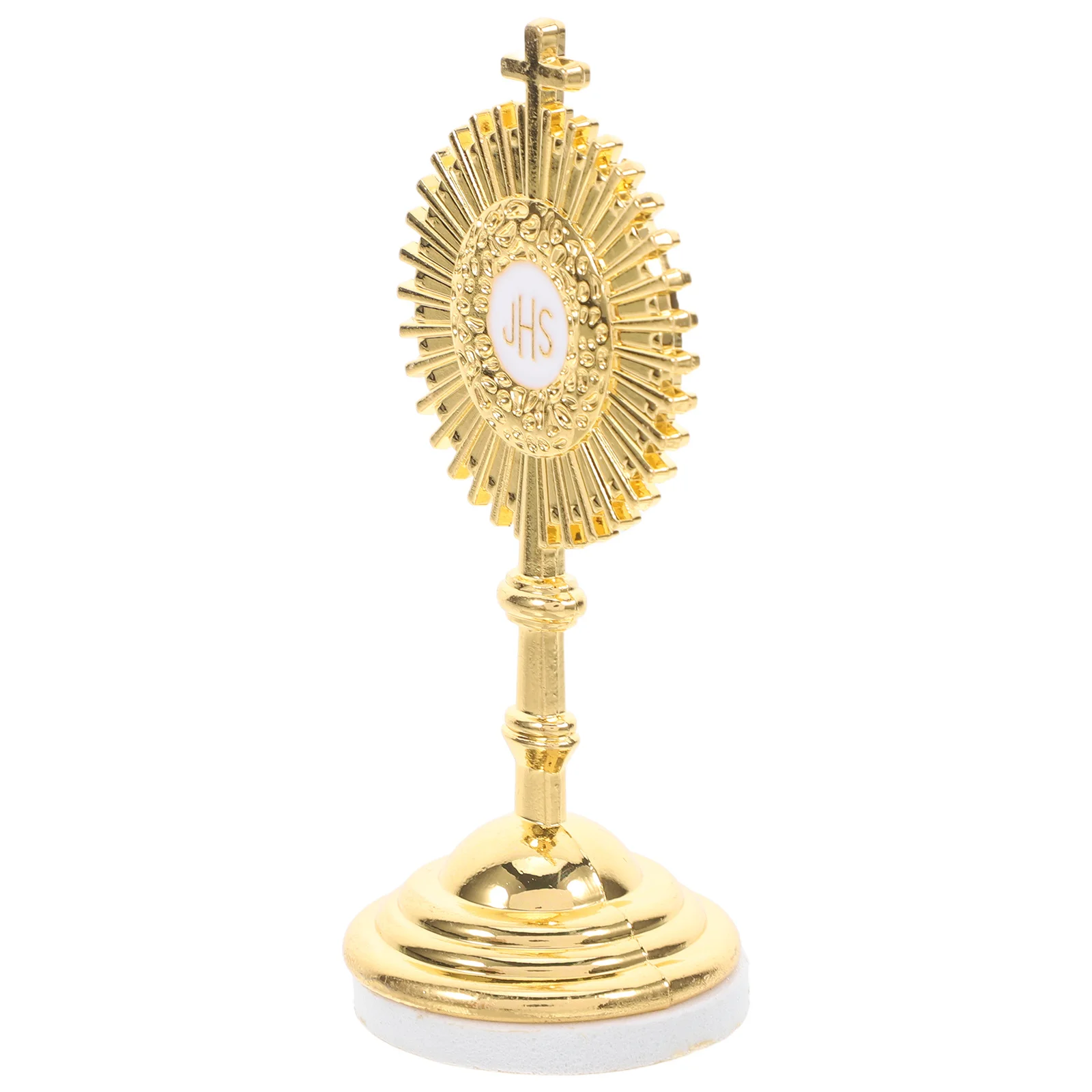 

4Pcs Metal Cross for Wall Decor and Tabletop Elegant Religious Decorative Piece for Various Spaces Metal Cross with Base