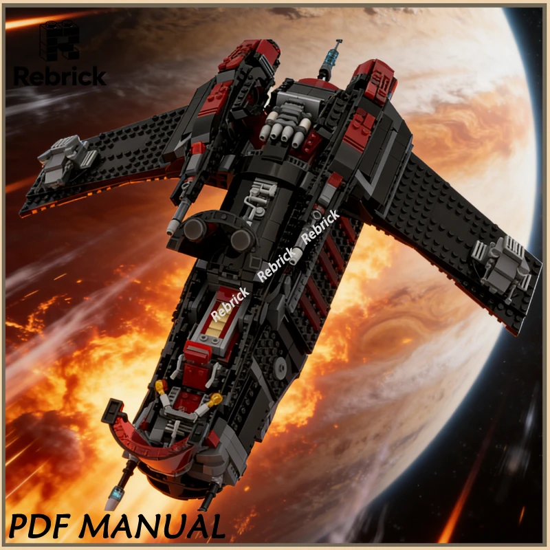 

The Dark Falcon LAATi Spaceship MOC Building Set, Creative Space Combat Aircraft Model for Hobby Enthusiasts and Gifts