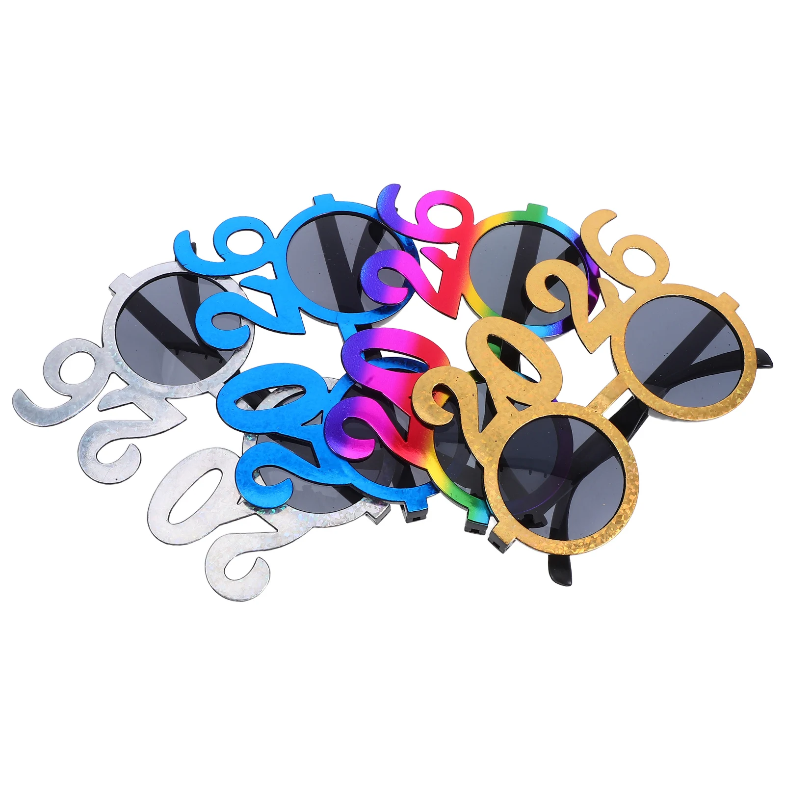 

4Pcs 2026 New Year Glasses Party Accessories New Years Eve Photo Booth Props Fun Eyewear Festival Glasses