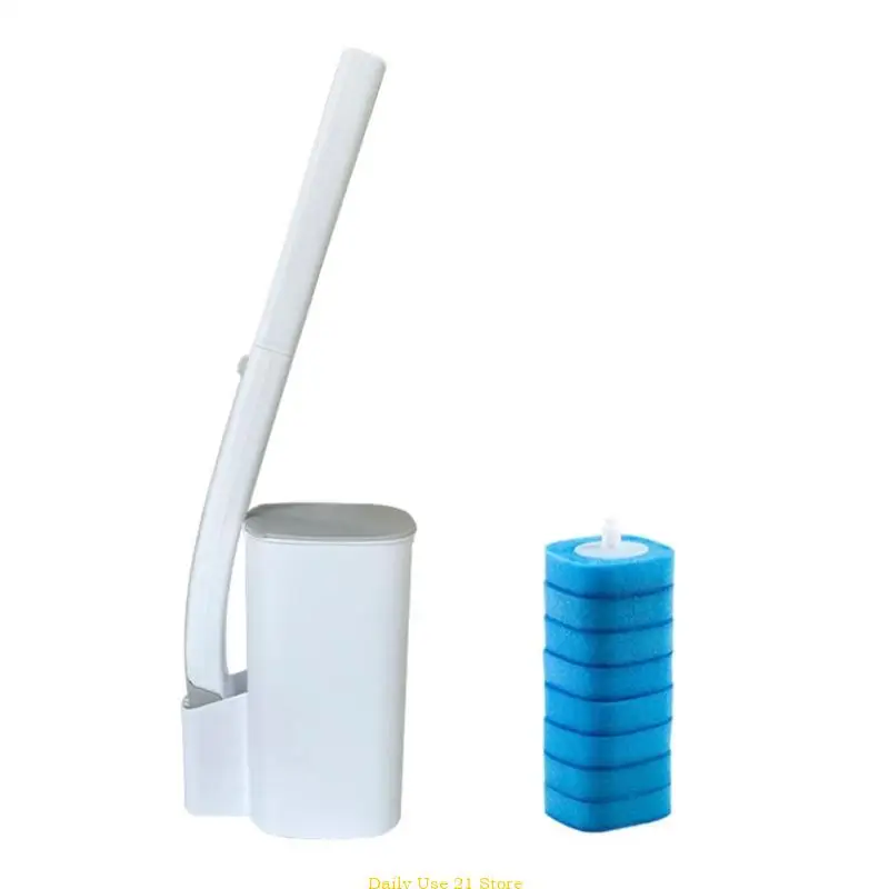 

Disposable Toilet Brush Long Handle Toilet Bowl Cleaner Wand Easy to Replace