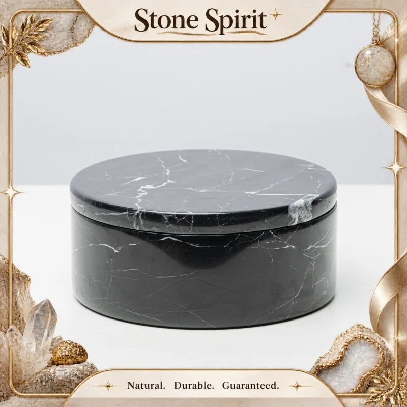 【Natural】Modern Nordic Creative Natural Marble Storage Jar Decorative Soft Furnishing Desktop Jewelry Box Storage