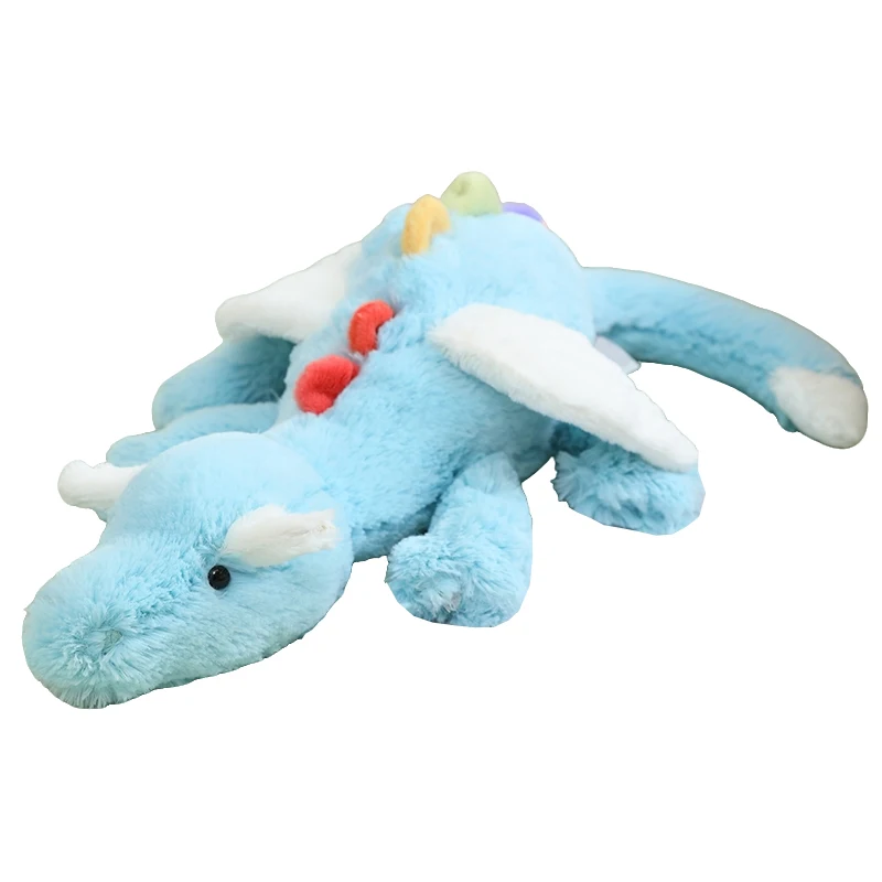 Hot Cartoon Flying Dragon Plush Toy With Wings Blue Long Tail Plush Toy Fun Lazy Snow Dragon Pillow Gift