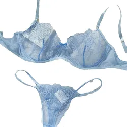 2 Pieces Sexy Lingerie Set Women Babydolls Erotic Floral Bra Set Erotic Lingerie Female Lace Underwear Brief Sets