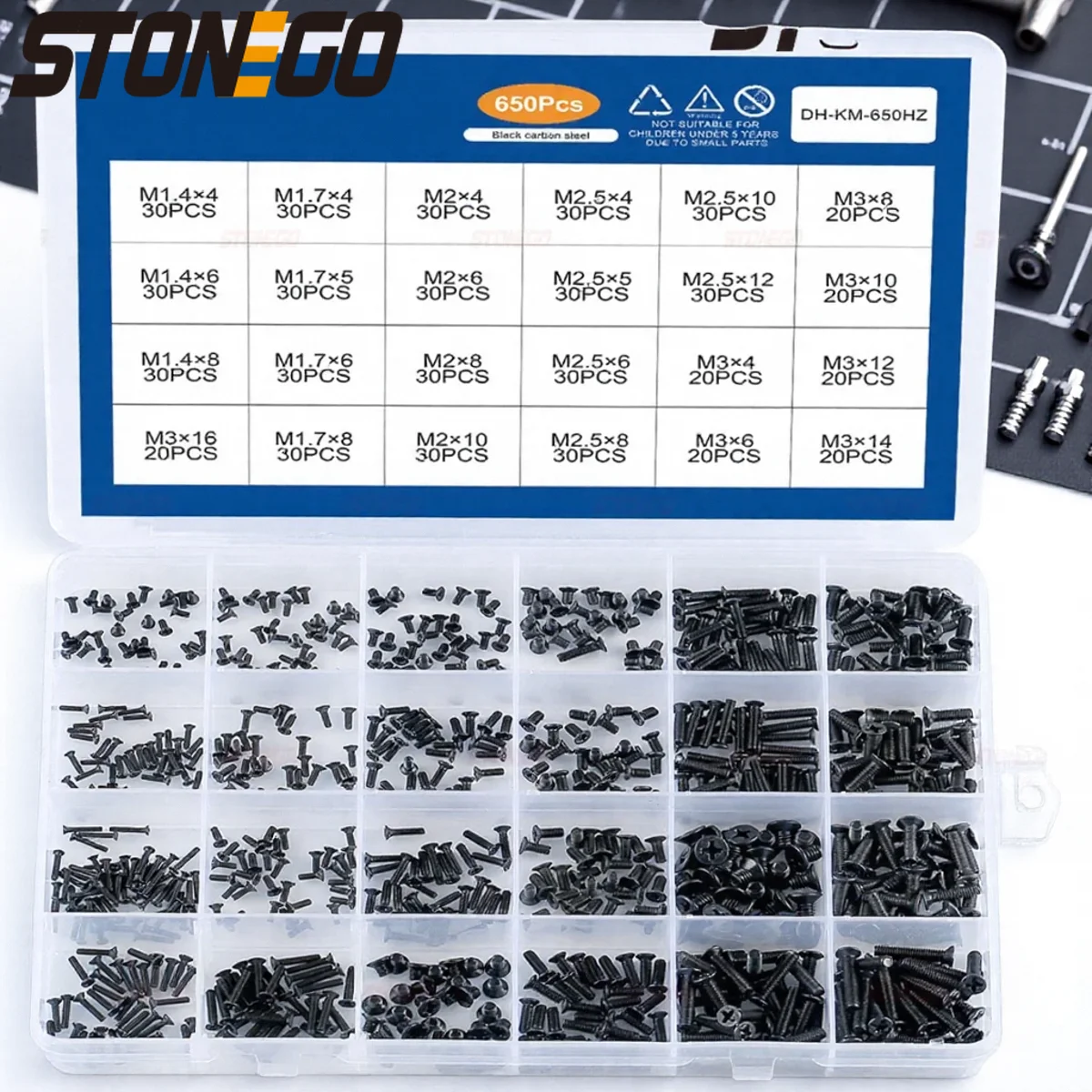 450 650 720PCS Cross Flat Head Screw Set Countersunk Machine Screws for Laptop Repair Hardware