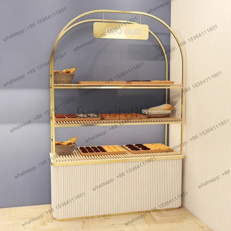 FG52Vetrina commerciale in vetro per panetteria, negozio di torte, armadietto in vetro commerciale, piccolo scaffale in acciaio