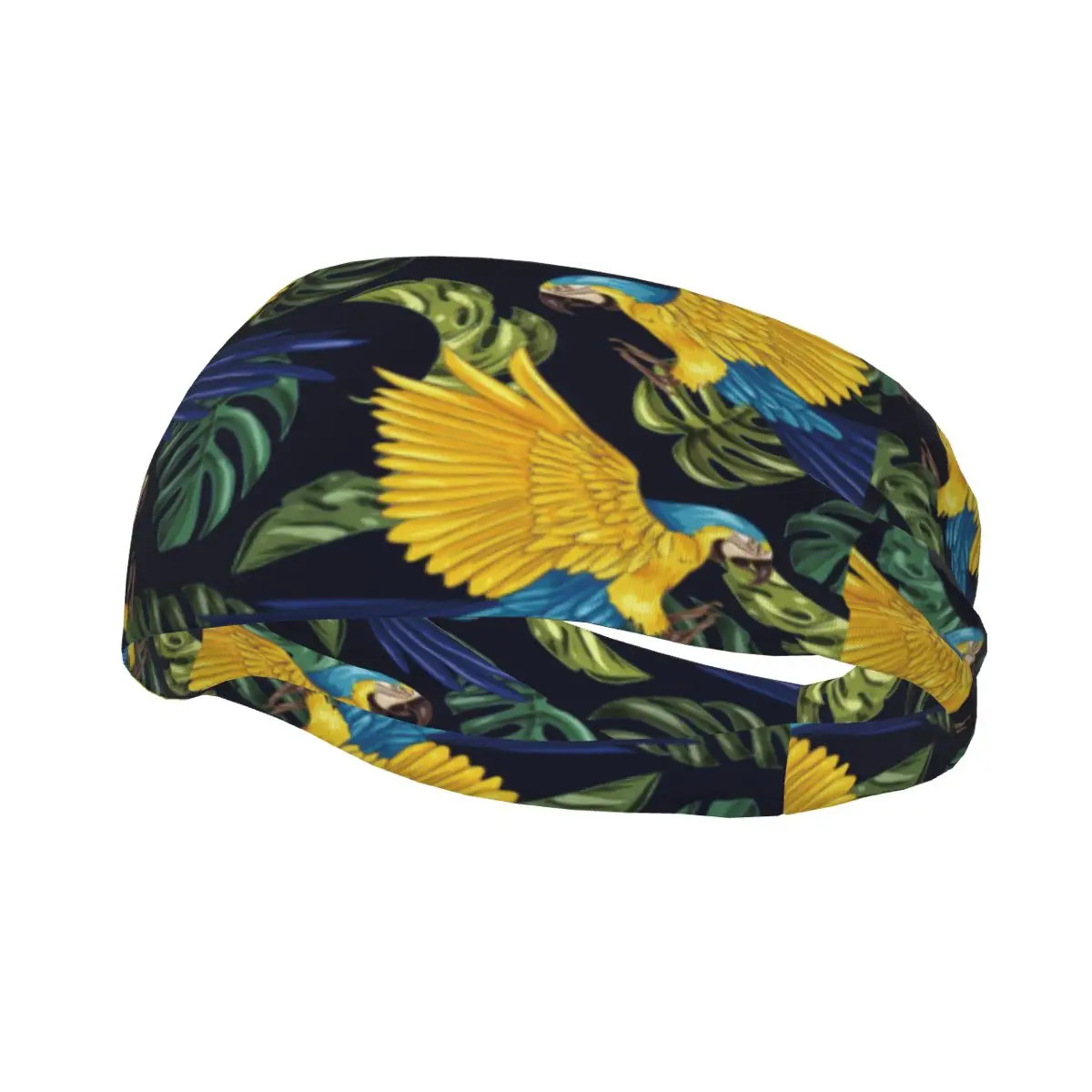 

Sports Sweatband Breathable Headband Sweat Hair Head Band Tropical Plants Parrot Yoga Headband