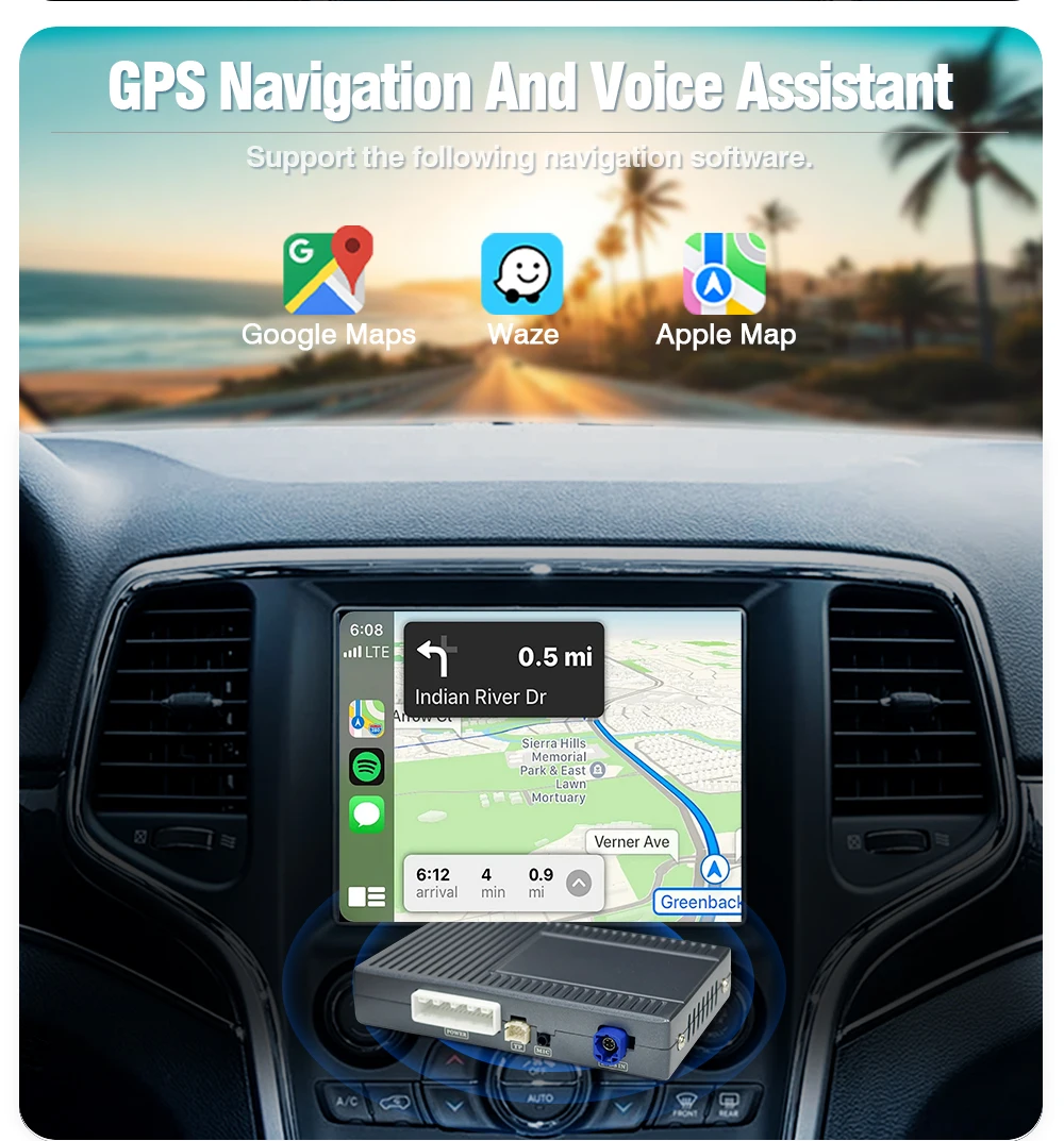 AUTOTOP OEM Bildschirm-Upgrade-Decoder für Fiat Freemont Jeep Viaggio 300C Dodge Journey Challenger Commander CarPlay Android Auto – Detail 9