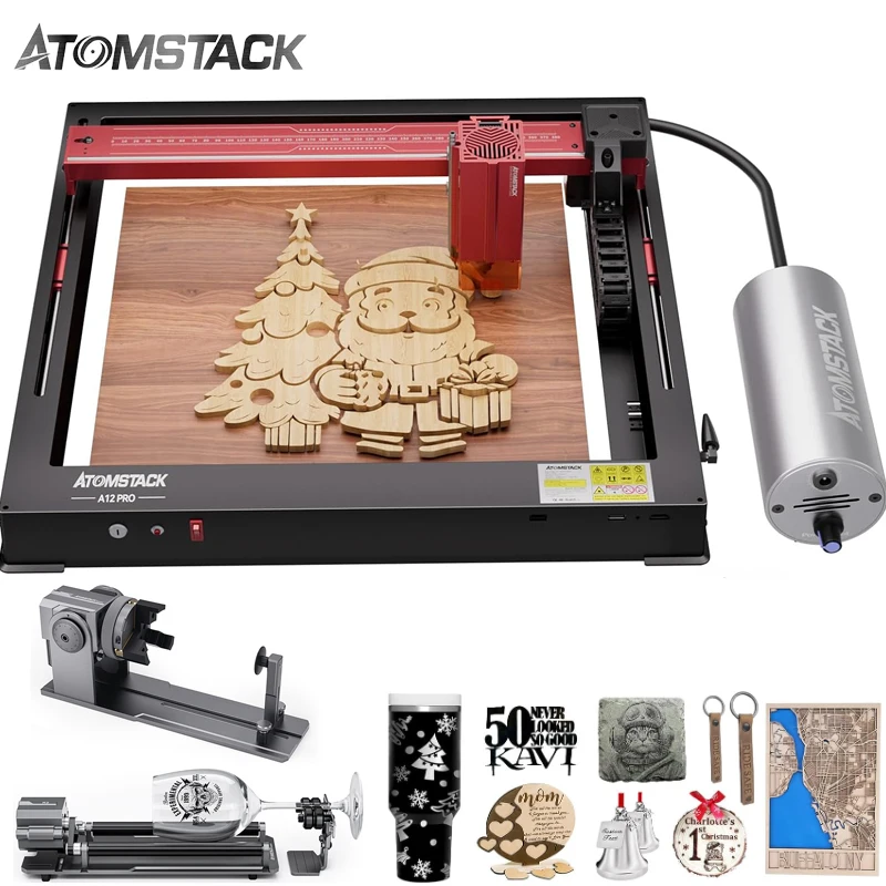

Atomstack A12 X12 Pro 50W All-in-one Frame Wifi Control Multifunctional CNC Laser Engraving Machine For Metal Wood Dog Tags