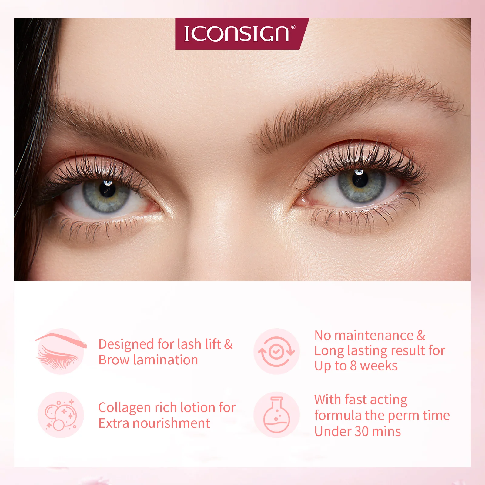 ICONSIGN-Kit de levantamiento de cejas y pestañas permanentes rápidas 2 en 1, máscara duradera de 6-8 semanas, potenciador de ojos, herramientas de maquillaje, regalos para amigos