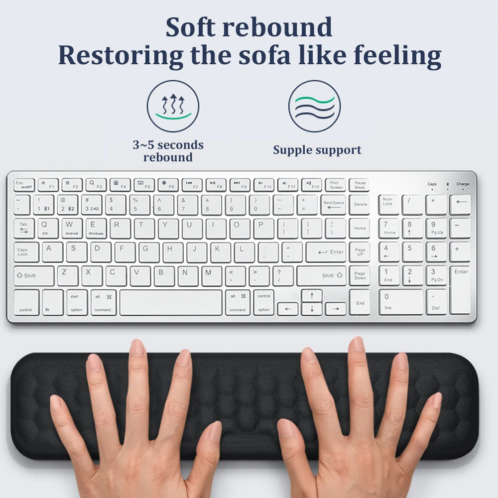 Ratón teclado muñeca resto pad muñeca soporte suave para ordenador PC portátil con textura de masaje transpirable resto