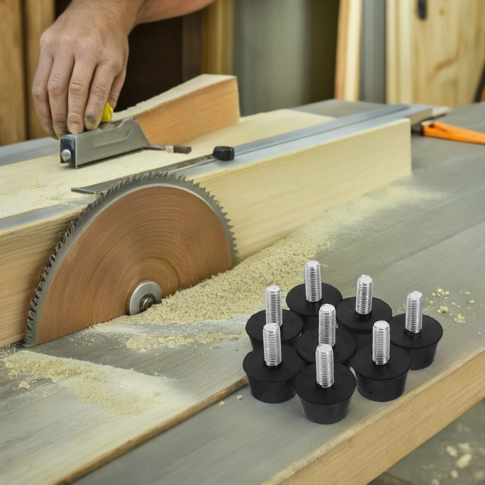 

8Pcs Rubber Furniture Levelers Adjustable M6 Thread Screw in Feet Anti Slip Leveling Pads for Table Chair Sofa Desk