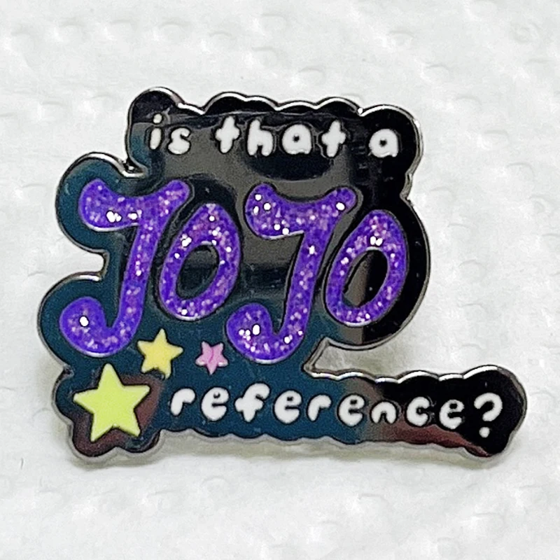 Is that a jojo reference enamel pin star glitter metal badge Anime brooches Accessories Collectibles Gifts for Friends