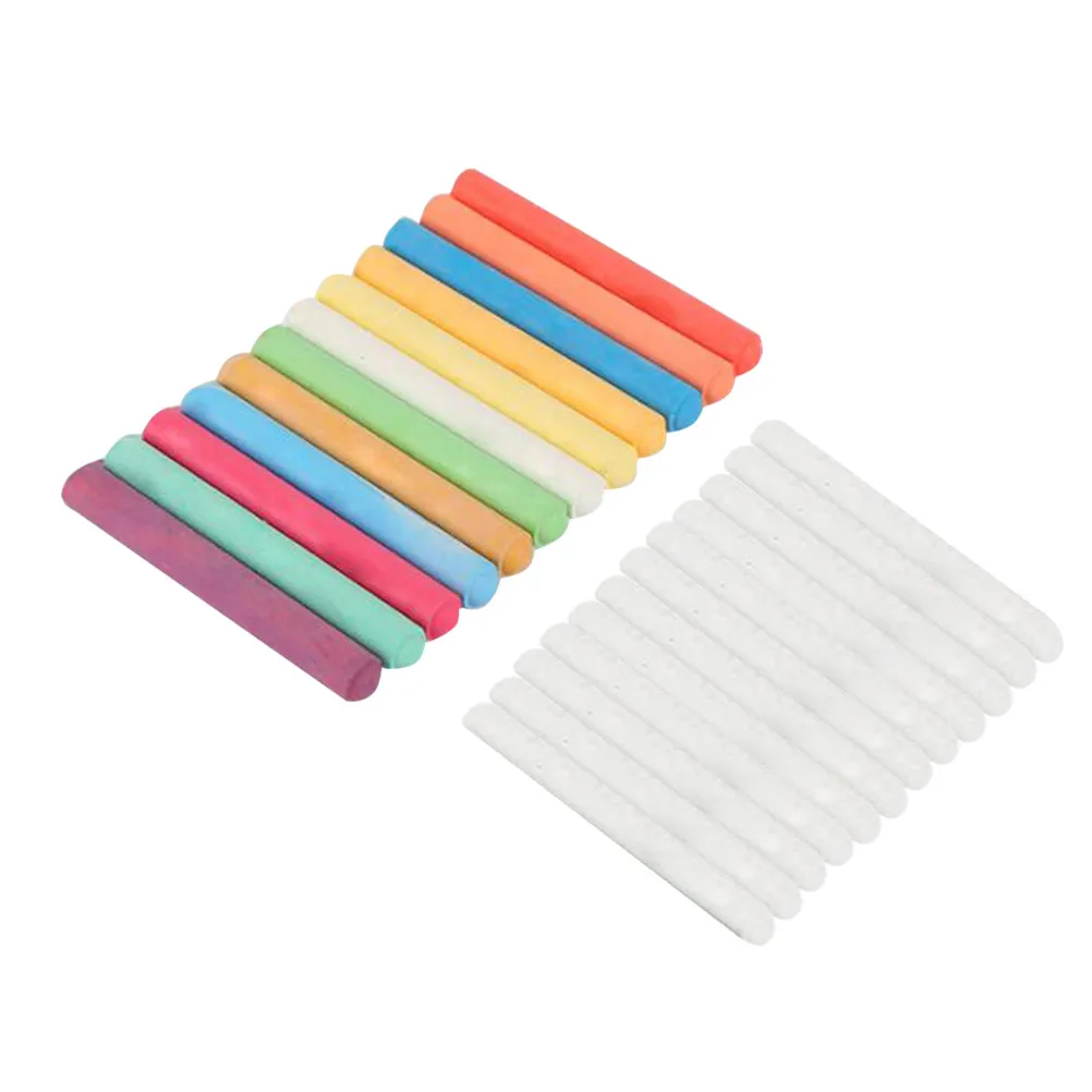 

Набор из 24 беспыльных водорастворимых цветных мелков для учителей: 12 цветных и 12 белых, из высокомолекулярного полимера, безвредные