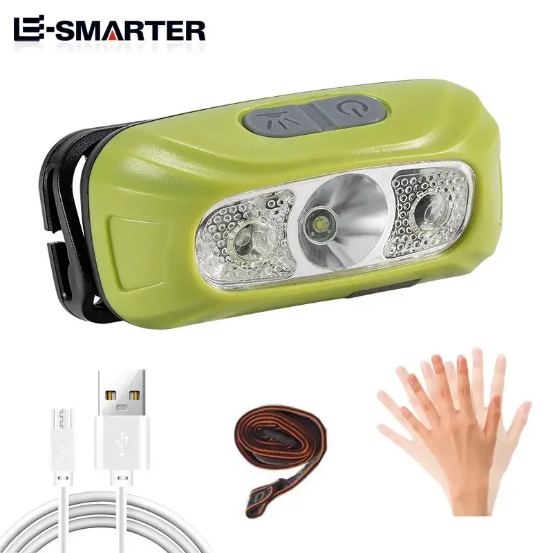 Sensor Headlamp LED High Bright Rechargeable Headlights COB Waterproof Fishing Camping Cycling Induction Head Light