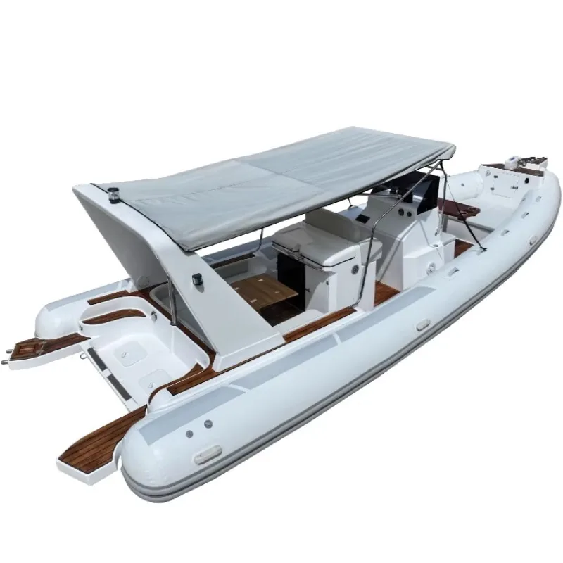 Luxury 8.6m Rib High Performance Inflatable Fiberglass Outboard Motor Boat for Ocean Drifting 860