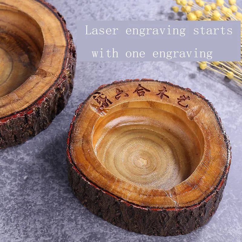 Environmentally Friendly Log Round Ashtray Cigarette Holder Retro Atmosphere Hotel Tea Table Solid Wood Ashtray Anti Scald