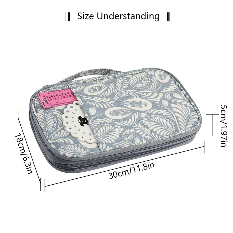 Portable Knit Bag Sewing Knitting Needles Storage Bag Crochet Hook Yarn Organizer Storage Box For DIY Sewing Tool Organizer