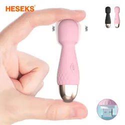 HESEKS Mini Magic Wand Vibrators for women Clitoris Stimulator AV Stick G Spot Massager Female Masturbator Sex Toys for Woman 18