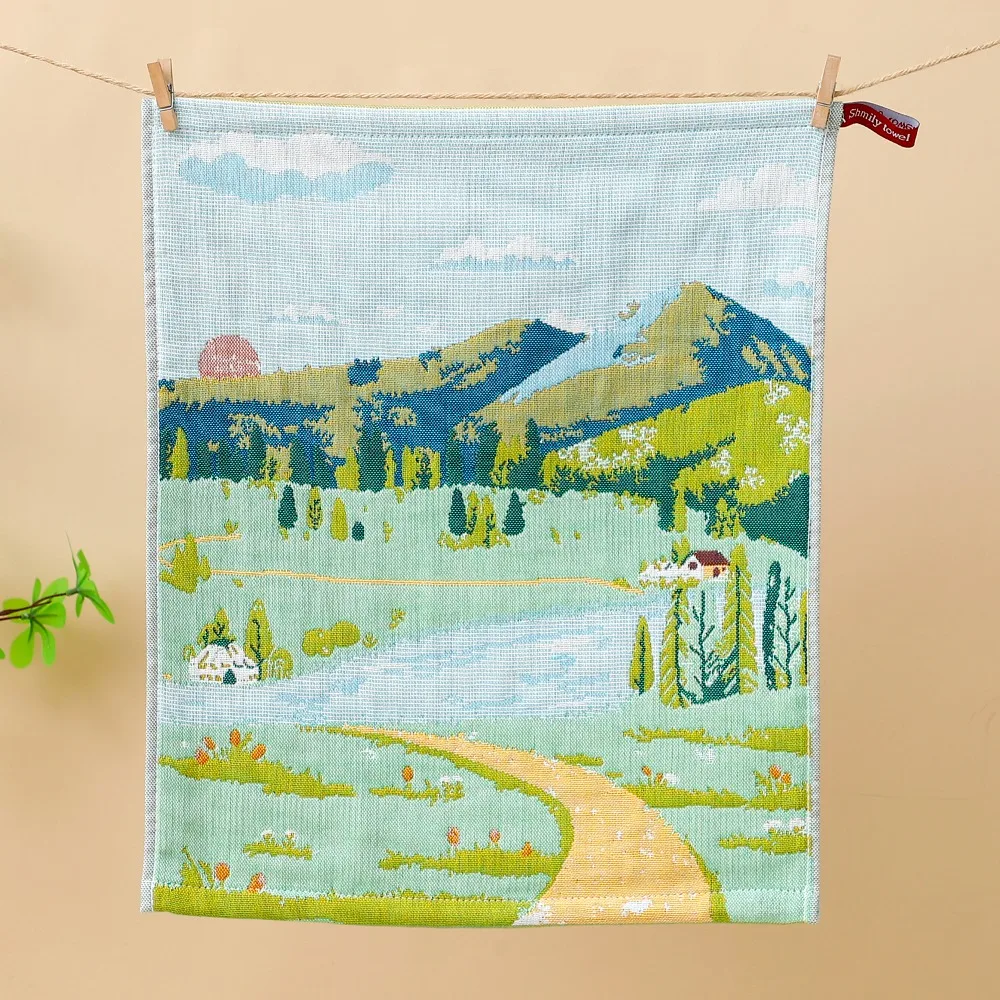 34x40cm Large Hand Towel 4 Layer Cotton Gauze Quick Dry Kitchen Towel Decorative Cartoon Pure Cotton Dish Cloth