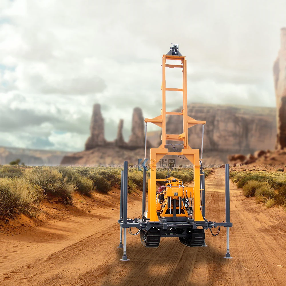 جهاز حفر الآبار الثقيل مع معدات مرساة الزاحف آلات الحفر آلات الآبار محركات الديزل عالية الطاقة