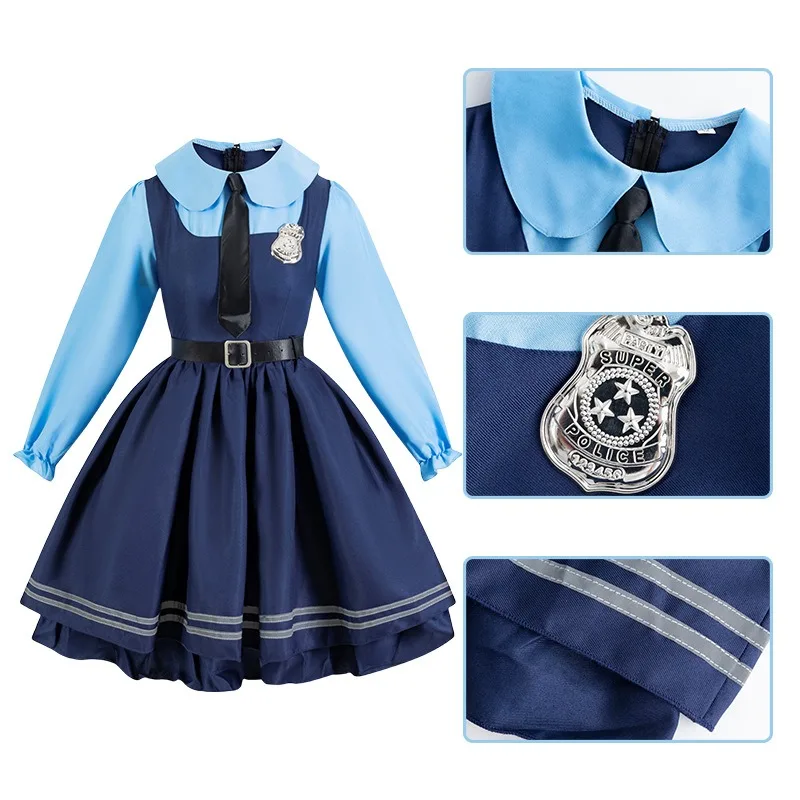 

Костюм Джуди Хоппс из Зоотопии: наряд кролика-полицейского для женщин и девочек, карнавальный костюм для вечеринок, ролевых игр