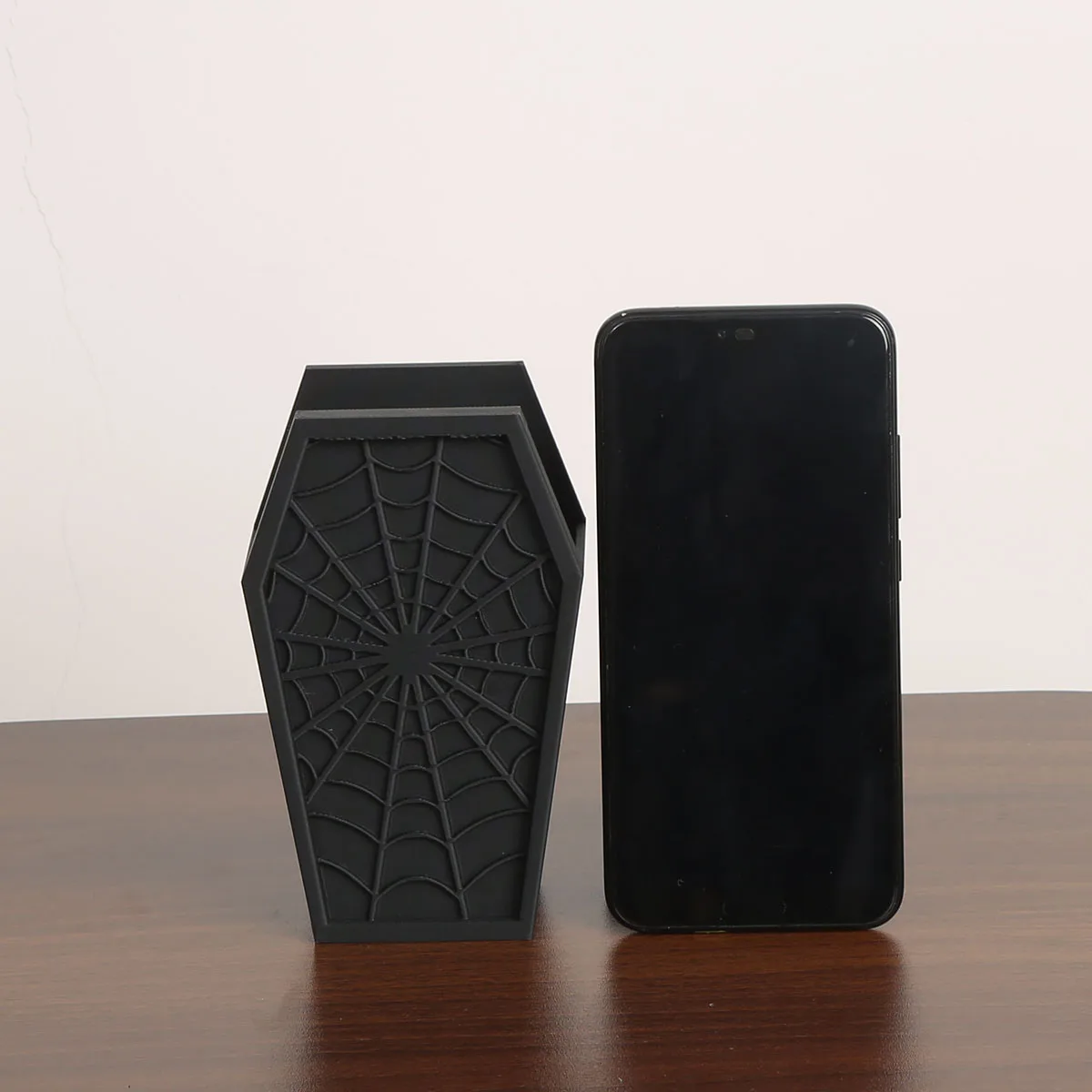 1 PC 3D printed Halloween spider web tombstone pen holder, vintage pen holder, desktop decoration creative Halloween pen holder