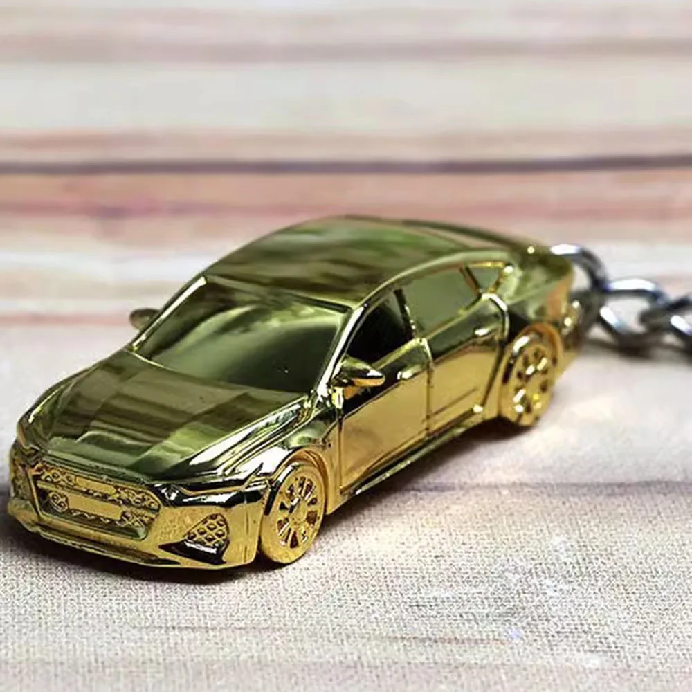 Porte-clés RS7 en alliage 1:64, modèle de voiture Miniature moulé sous pression, jouets de décoration, corps en métal, boîte cadeau exquise, pendentif, véhicules, cadeaux pour enfants