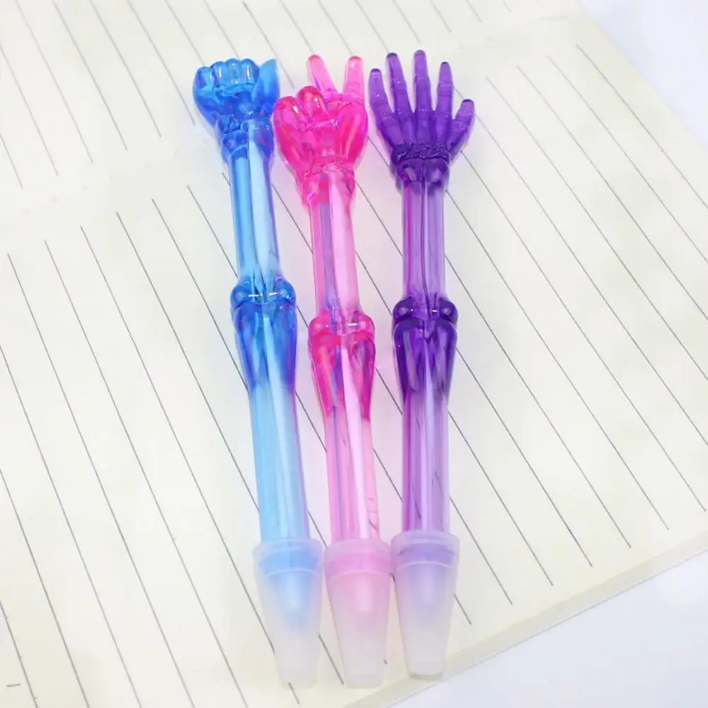 3Pcs/Set Skeleton Finger Ballpoint Pen Quick Drying Students Ballpoint Pen Kids Writing Pen Cute Stationery School Supplies