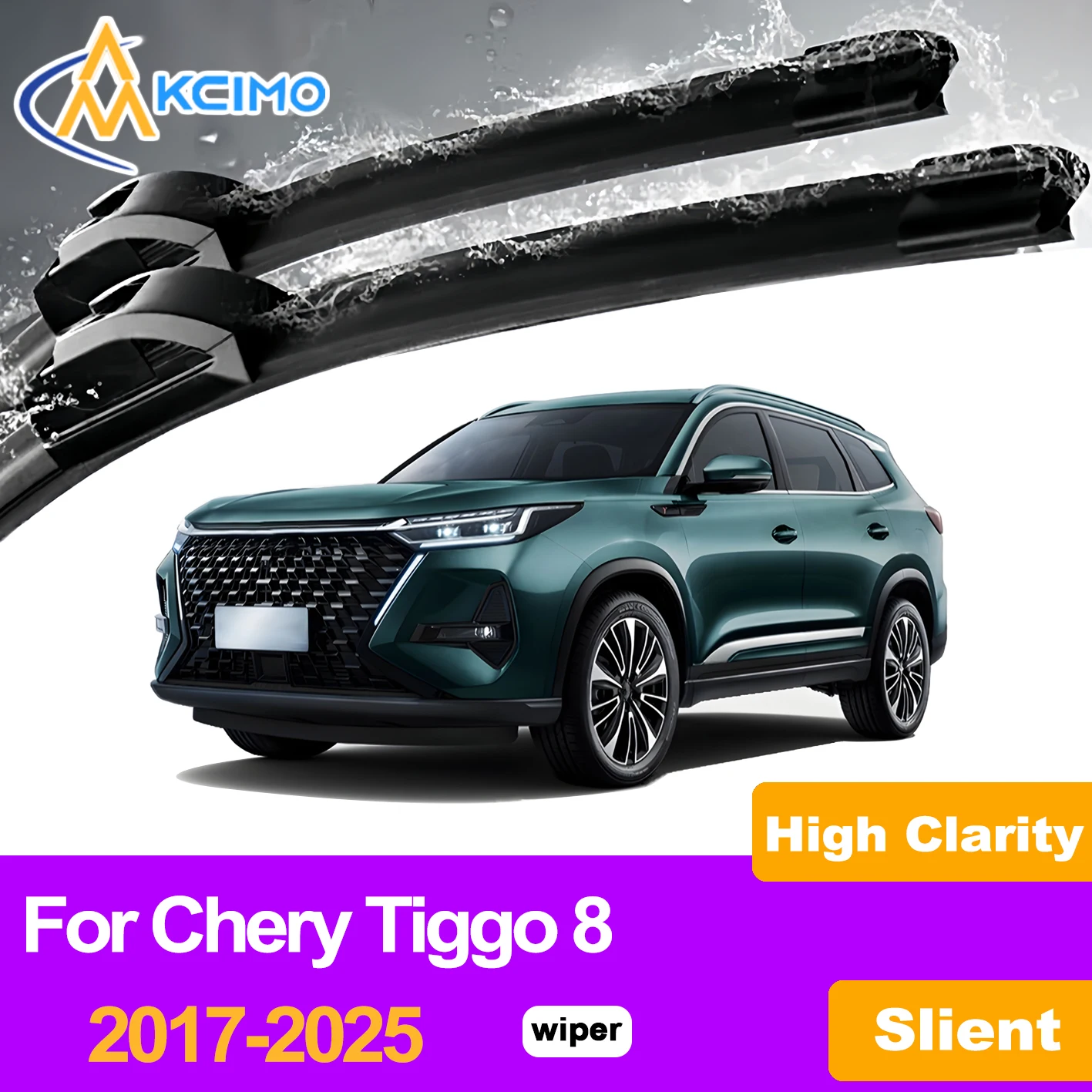 

KCIMO 2PCS Front Windshield Wiper Blades For Chery Tiggo 8 2017-2025, Long Life Noiseless Windshield Wiper Car Accessories
